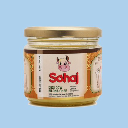 Desi Bilona Cow Ghee (A2) - 250 ml.