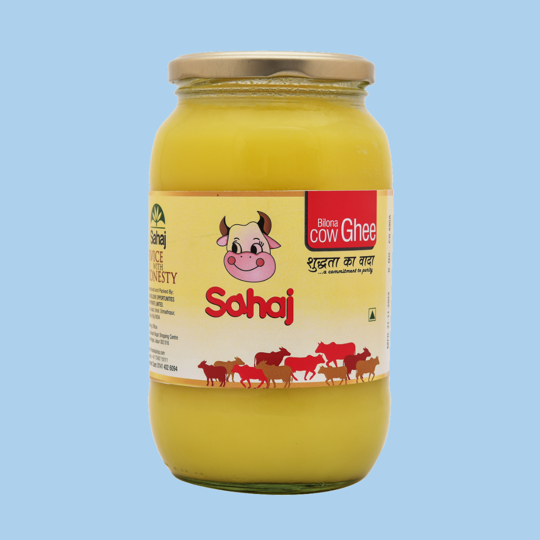 Bilona Cow Ghee - 1 Liter Glass Jar