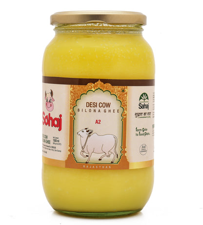 Sahaj Bilona Desi Cow Ghee Glass Jar - 1 Ltr