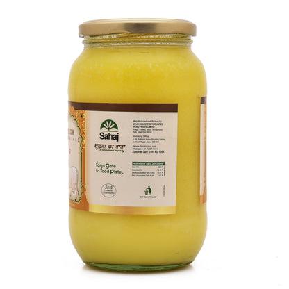 Sahaj Bilona Desi Cow Ghee Glass Jar - 1 Ltr